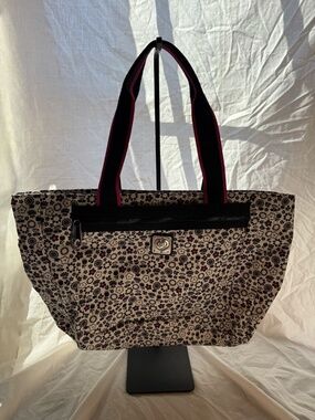 Floral Print Tote Bag , Large Everyday Shoulder Bag , Neutral Boho Style